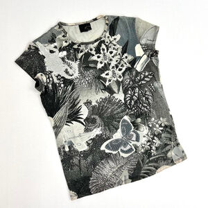 y2k Cavalli glittery floral tshirt